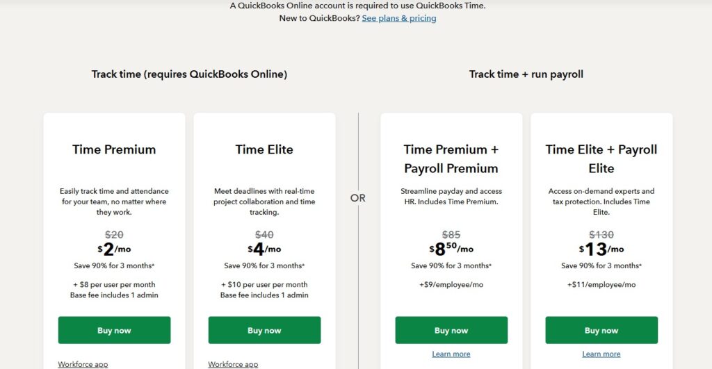 QuickBooks pricing