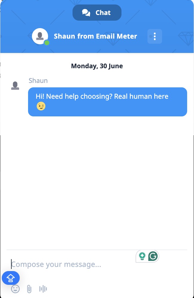 email meter live chat