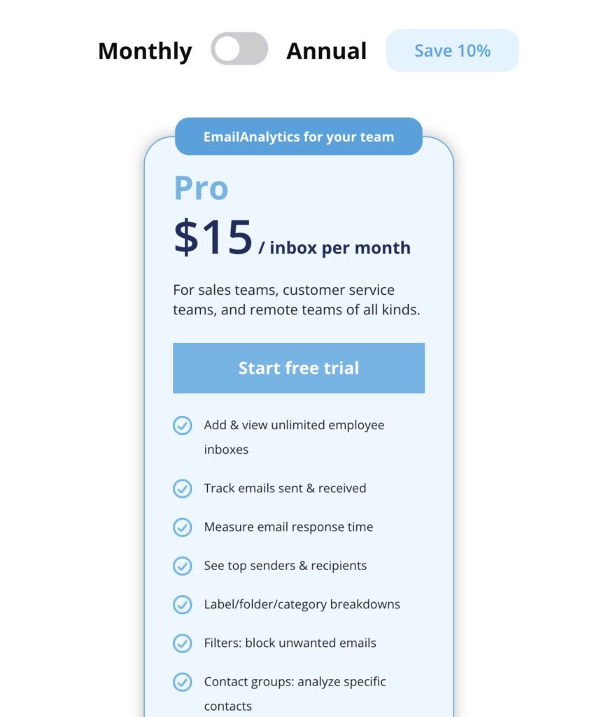 emailanalytics pricing