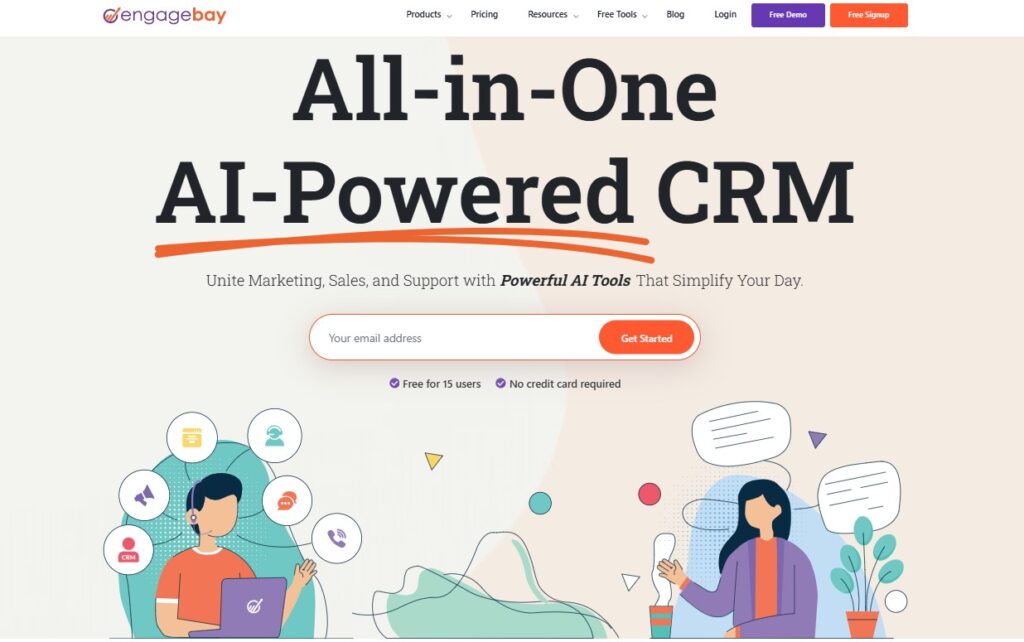 EngageBay homepage