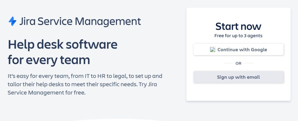 Jira service management homepage