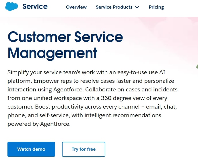Salesforce Service Cloud Home Page