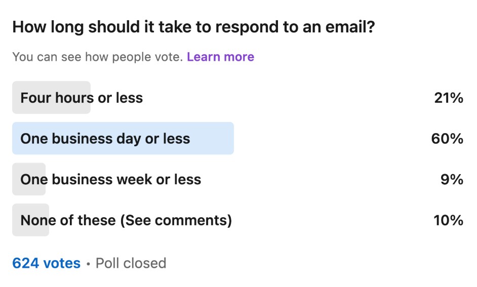 survey on expected response time