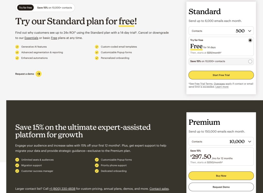 Mailchimp pricing
