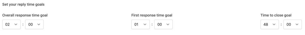 Set reply time goals