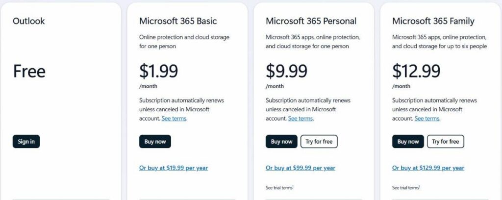 MicrosoftHome Pricing
