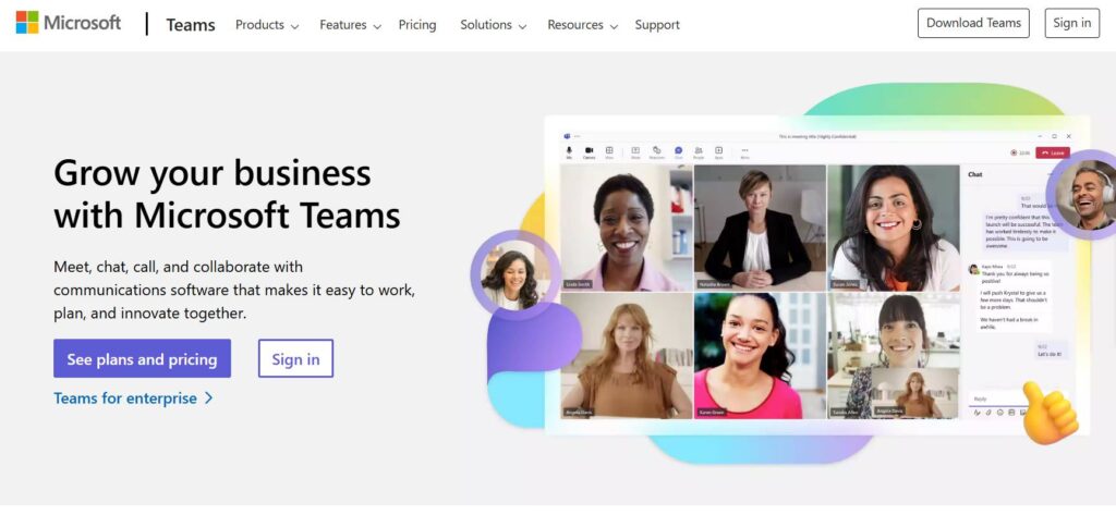 microsoft teams home page