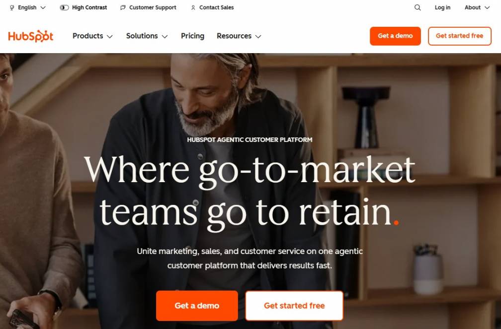 HubSpot homepage
