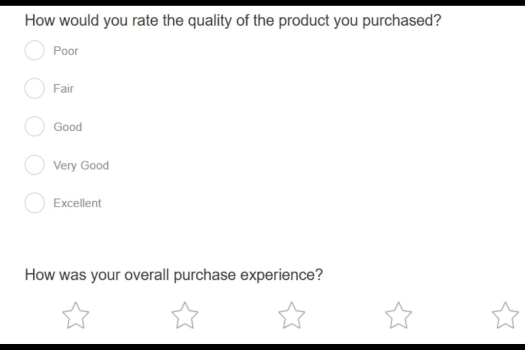 Product Purchase Survey Questions