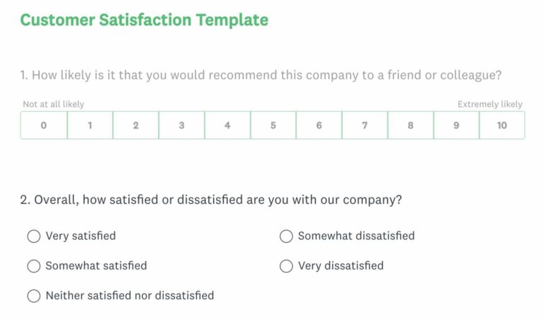 Customer Feedback Survey Template Example