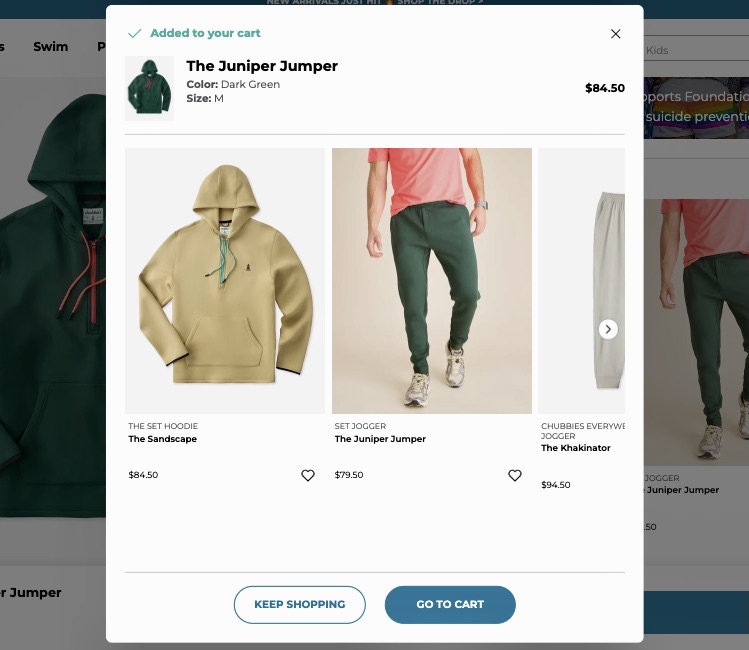 chubbies cross sell popup