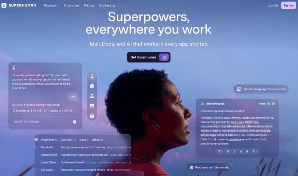 Superhuman homepage
