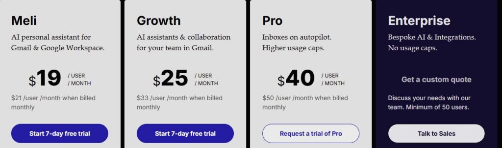 Gmelius Pricing
