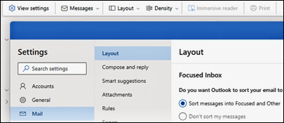Turn on focused inbox on Outlook
