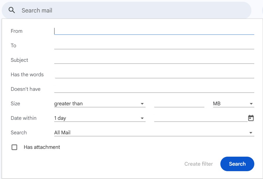 Gmail filter