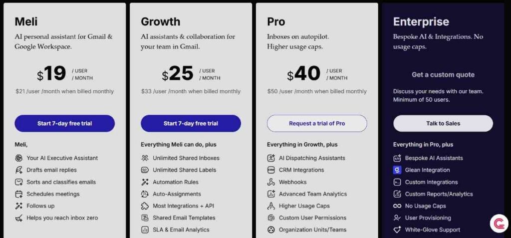 Gmelius pricing