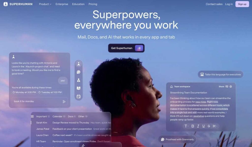 Superhuman homepage screenshot