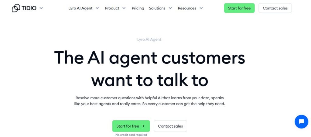 Tidio Home Page