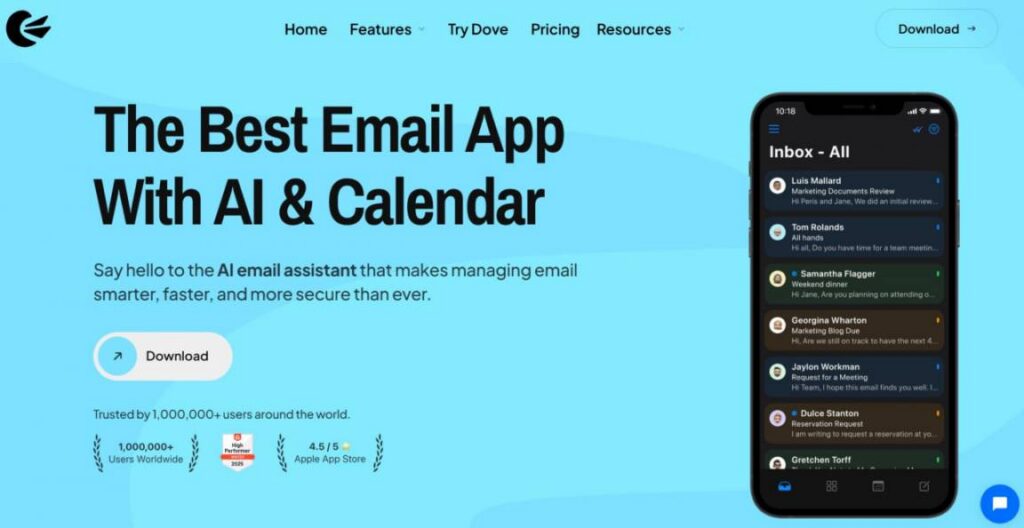 Canary Mail homepage