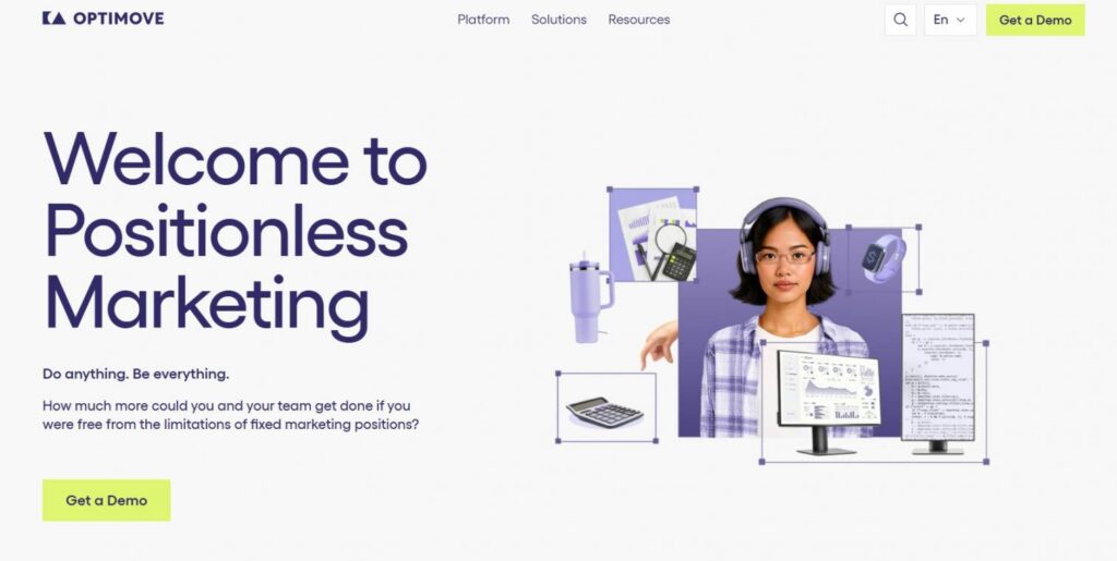 Optimove homepage